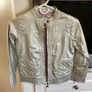 Cool gold faux leather light-weight boys jacket